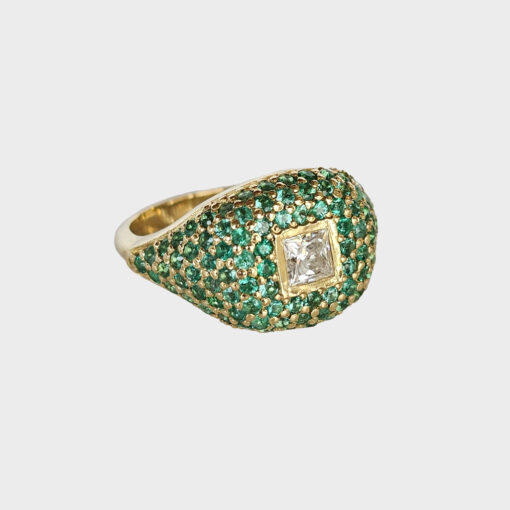 Anel Esmeralda e Moissanite - Imagem 2