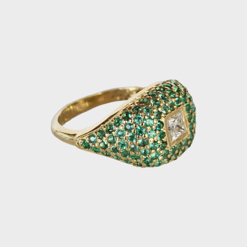 Anel Esmeralda e Moissanite